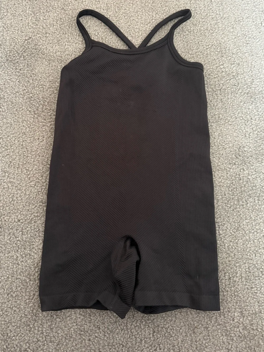 All In Motion Black Ribbed One-Piece Bodysuit
